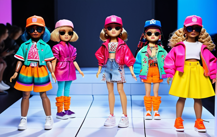 **

A miniature runway scene featuring LOL Surprise dolls in high-fashion outfits inspired by global fashion shows. Focus on vibrant colors, unique shapes, and trendy materials used in the doll's clothing. Consider a "streetwear" inspired collection with oversized clothing, caps, and stylish sneakers.

**